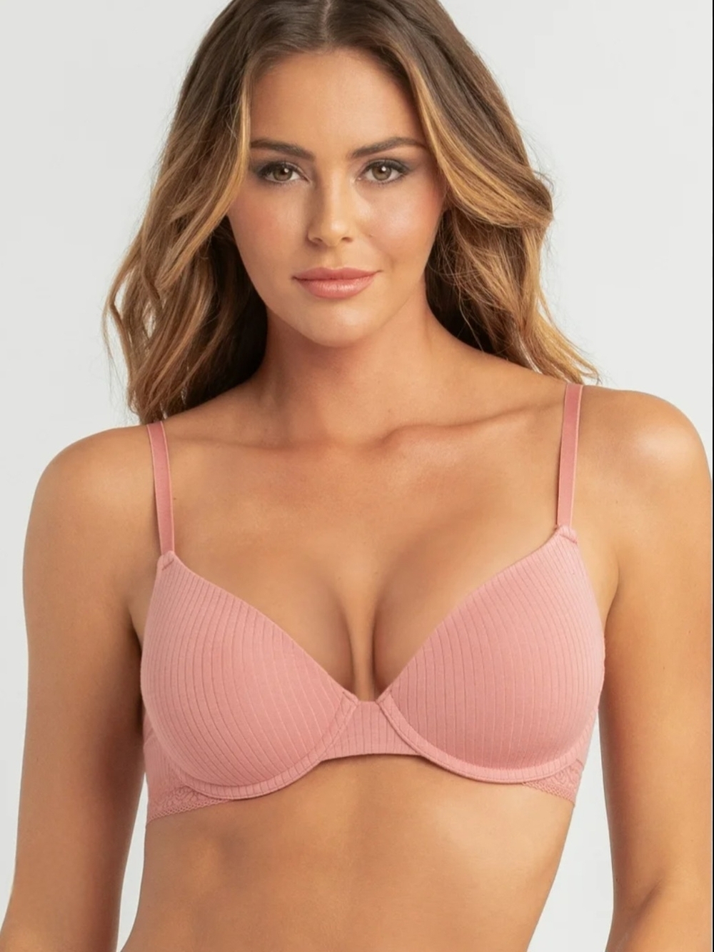Everyday Hurley Ribbed Light Pink Underwire Bra 34B